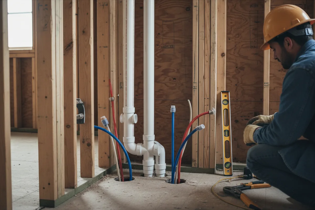 Drain and supply rough-in during Garbage Disposal Repair in Elk City